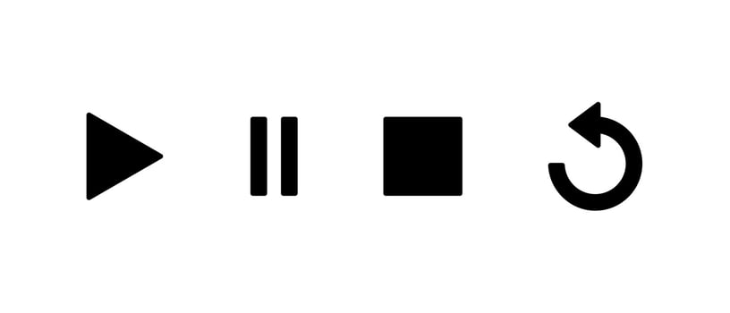Play, pause, stop, and repeat icon in generic style vector
