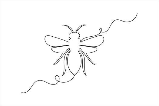 Bee one line drawing art vector