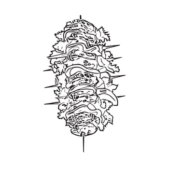 cooking cafe tomato pork food vector