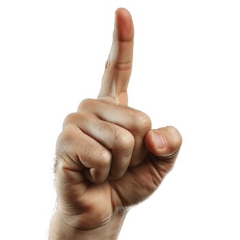 Hand gesture index finger pointing up selection click png