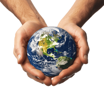 Hands holding Earth global care environment protection png
