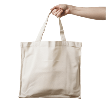 Hand holding a tote bag eco friendly shopping reusable png