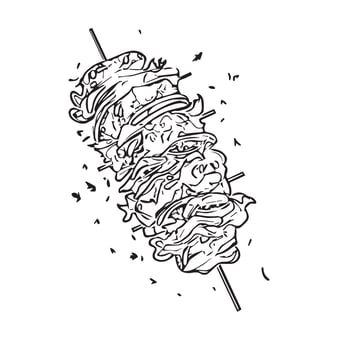 meat fastfood doner arabic restaurant vector