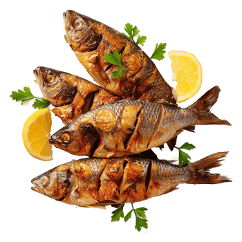 Roasted Fish Lemon Parsley Delicious Meal png