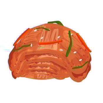Illustration Logo Clipart Baechu Kimchi or Kimchi Napa Cabbage Isolated vector