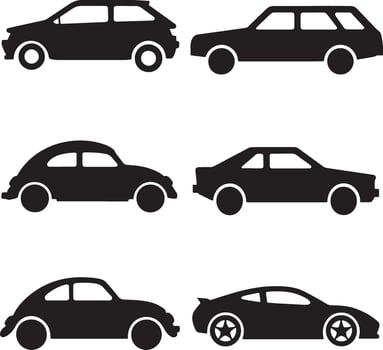 The Simple Line Art Illustrations of Various Car Models vector
