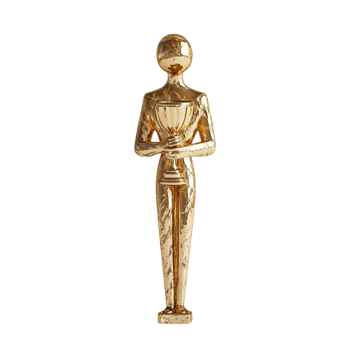 Golden Figurine Holds A Victory Cup Award png