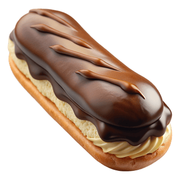 Delicious Chocolate Eclair Pastry with Creamy png