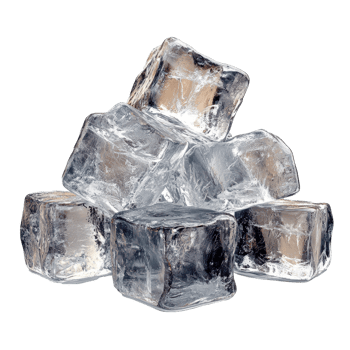 Clear ice cubes stacked in an artistic arrangement, showcasing their translucent beauty and pristine quality isolated on transparent background. png