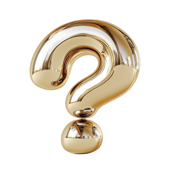Golden Question Mark Sculpture On Sphere Base png