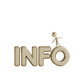 Golden Info Sign With Small Figure On Top png