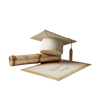 Graduation Cap Diploma and Scroll Celebrate Achievement png