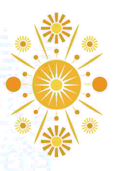Radiant Sunburst Design Abstract Summer Solstice Celebration vector