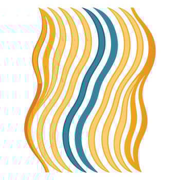 Abstract Wavy Lines Gold, Orange, and Teal Color Palette vector