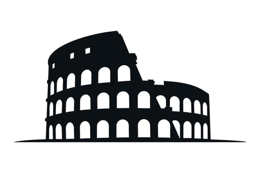 Colosseum Silhouette icon vector