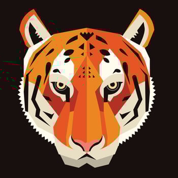 Tiger face illustration vector