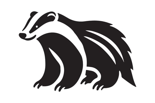 Stylish Badger Silhouette Design Black Art vector