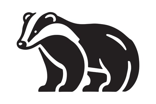 Simple Badger Silhouette in Black Perfect for Graphic Design vector