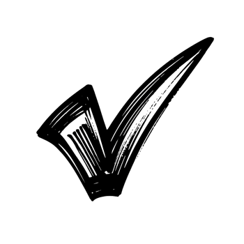 Bold Black Brushstroke Check Mark on Transparent Background, Versatile Icon for Modern Designs. png