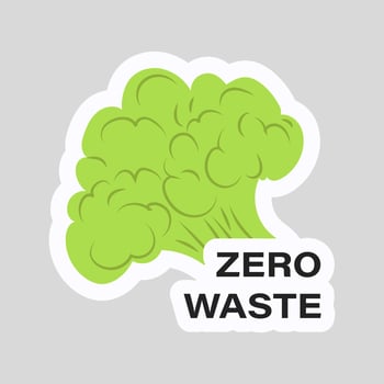 Zero waste ecology sticker in flat design. illustration isolated. vector