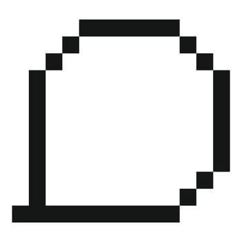 Pixel art depicting rounded corner border element vector