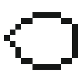 Pixel art depicting horizontal oval shape with pointed end vector