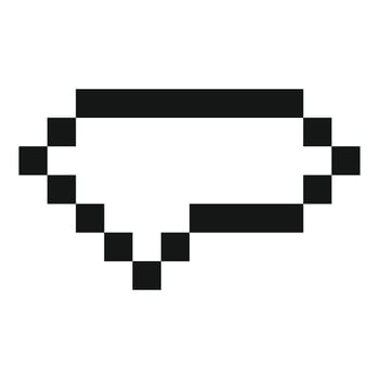 Pixelated speech bubble showing a rectangular chat message vector