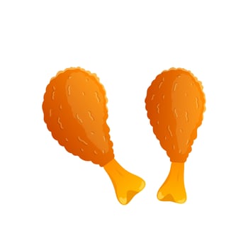 Fried chicken legs in flat design. illustration isolated. vector