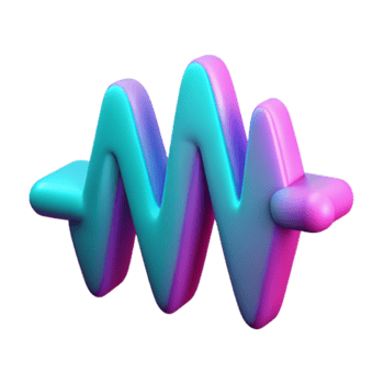 Abstract 3D Waveform Design Pink and Blue Gradient Illustration png