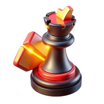 3D Render of a Chess Queen with Glowing Element, Strategy Game Piece Illustration png