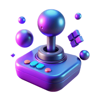 Retro Gaming Joystick 3D Render Abstract Background png