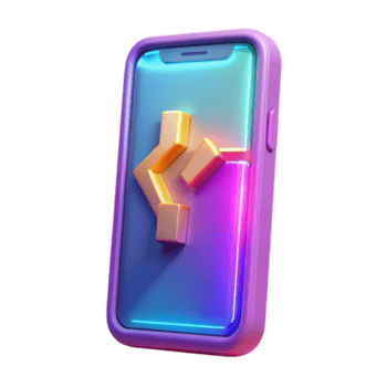 3D Render Mobile App Icon Abstract Background Neon Colors png