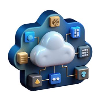 3D Illustration Cloud Computing Network System Data Center png