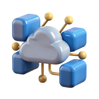 3D Illustration Cloud Computing Network Data Storage Cubes png