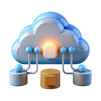 3D Illustration Cloud Computing Network Servers Data Storage png