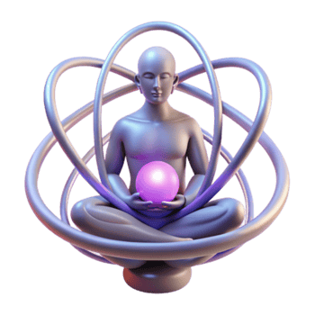 3D Render Serene Figure Meditation Sphere Abstract Background Illustration png