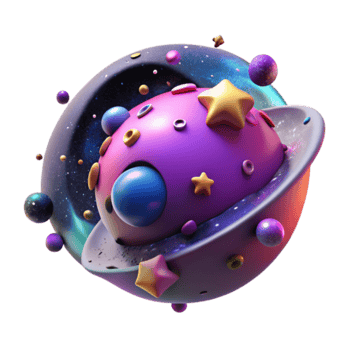 3D Render Colorful Galaxy Planet Abstract Background png