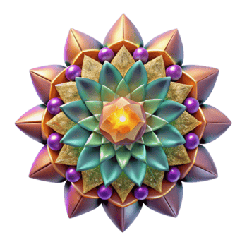 Vibrant Floral Mandala Illustration Jewel Tones png