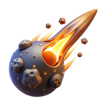Fiery Meteoroid Illustration Burning Asteroid Space Rock Cosmic Debris png