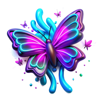 Vibrant Butterfly Illustration with Abstract Background png