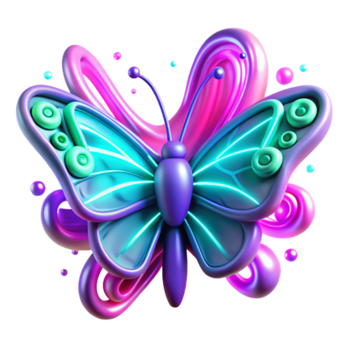 Vibrant Butterfly Illustration, Colorful Wings, Abstract Background, Fantasy Insect png
