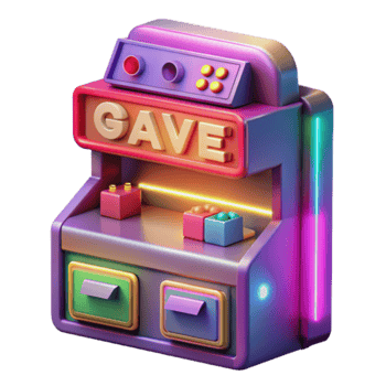 Retro 3D Render of a Colorful Arcade Game Machine Illustration png