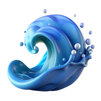 Dynamic Render of a Blue Water Wave Splash Illustration png
