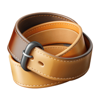 3D Render of a Rolled Leather Belt with Stitching png