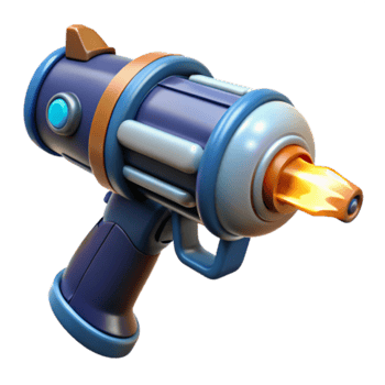 3D Render Cartoon Ray Gun Illustration Futuristic Weapon Design png