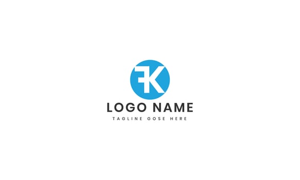 FK letter logo design vector