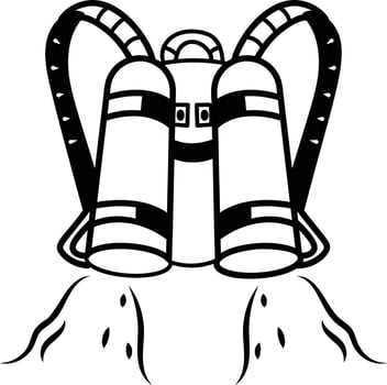A doodle style icon of astronaut jetpack vector