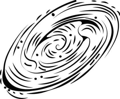 Milky way galaxy icon in doodle style vector