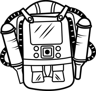 Space backpack icon in doodle style vector