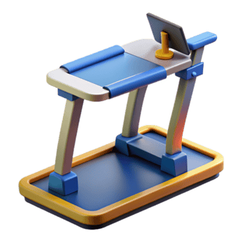 Illustration of a Modern Treadmill with Built-in Tablet Holder for Home Fitness png